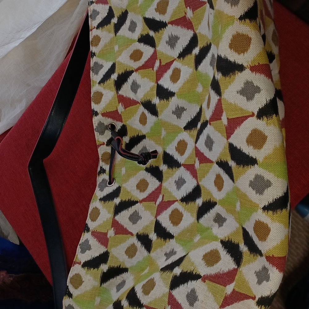 Stephanie Johnson canvas cotton bag with faux leather details